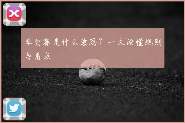 单打赛是什么意思？一文读懂规则与看点